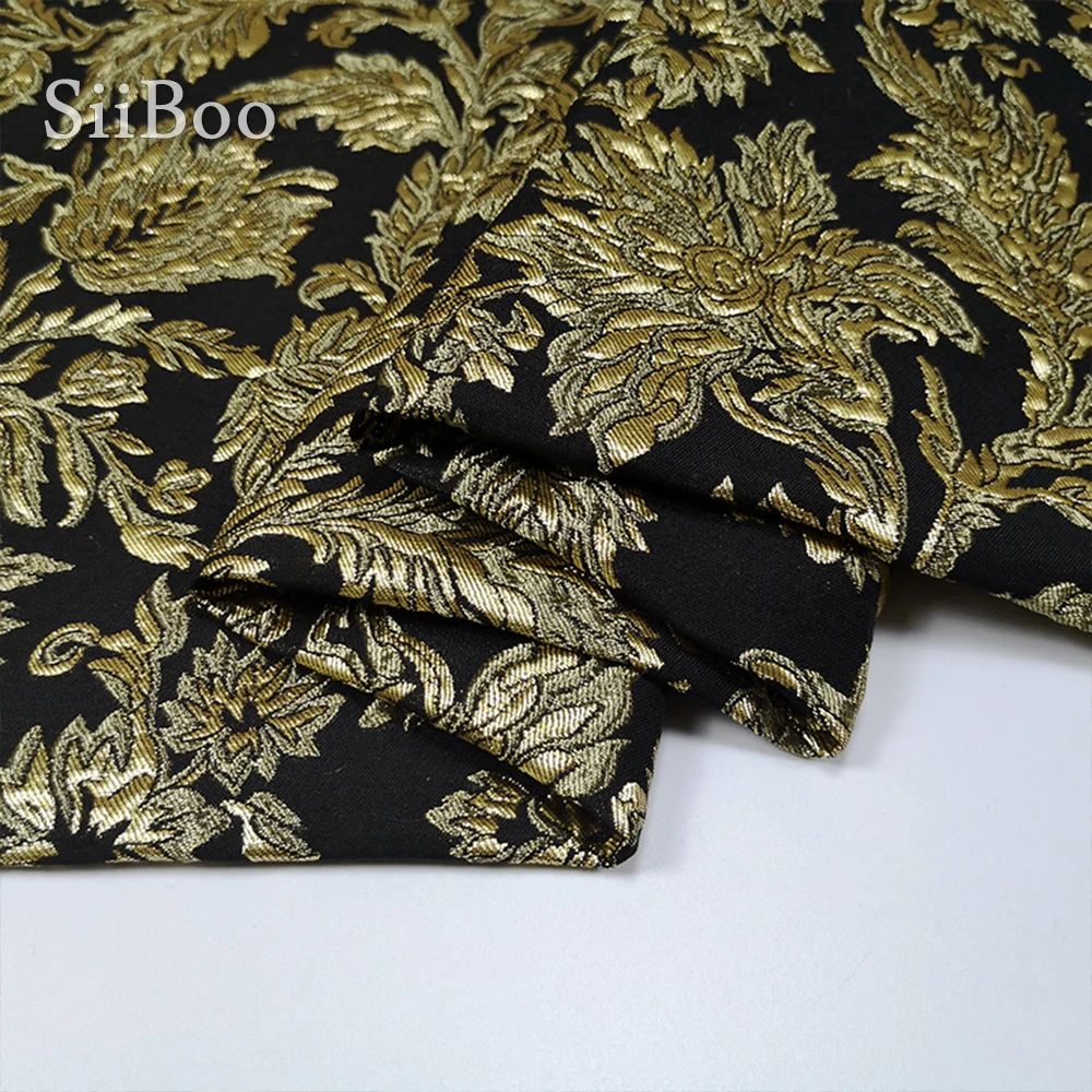 Siiboo итальянский дворец рококо стиль металлическая жаккардовая ткань для женщин