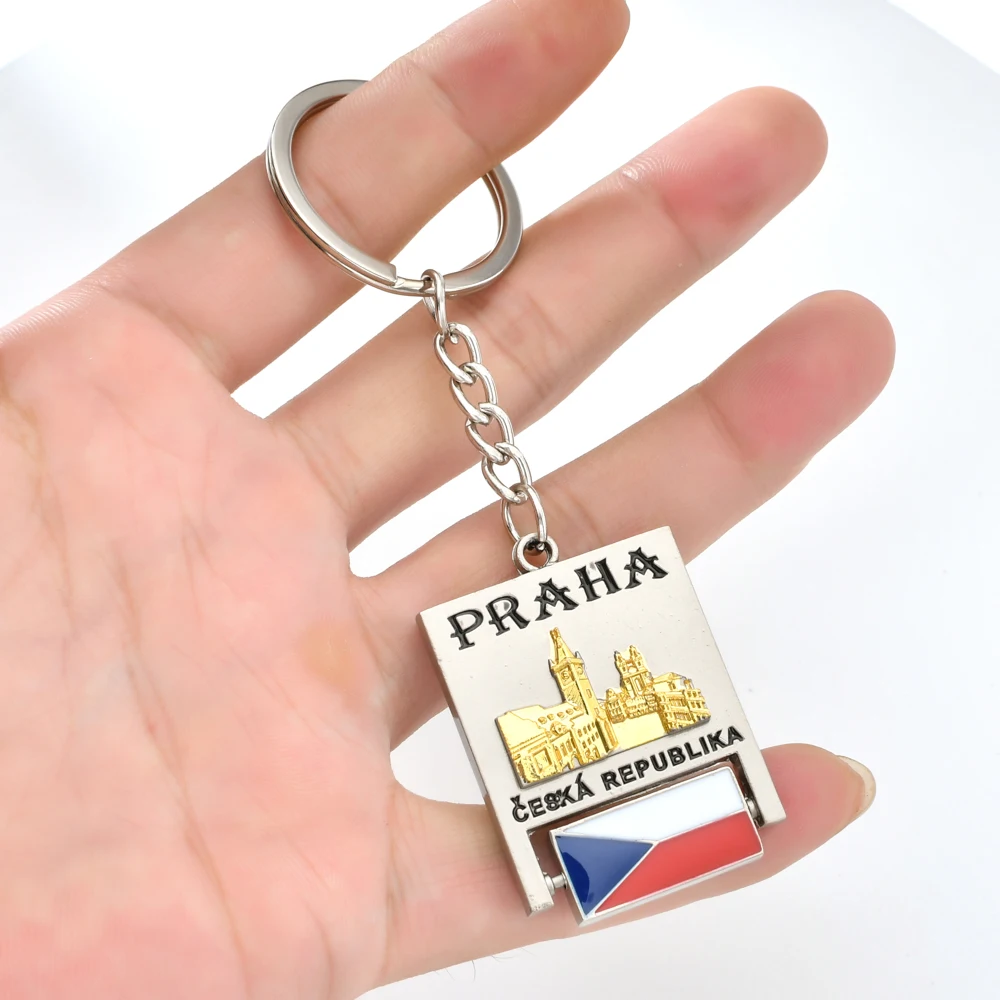 Vicney вращающийся Чешский брелок для ключей «флаг» высокое качество Praha путешествия сувенир брелок для друга