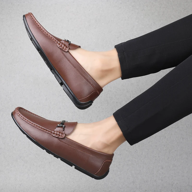

Soft Genuine Leather Men Shoes Casual Flat Men Shoes Breathable Loafers Male Moccasins Driving Shoes