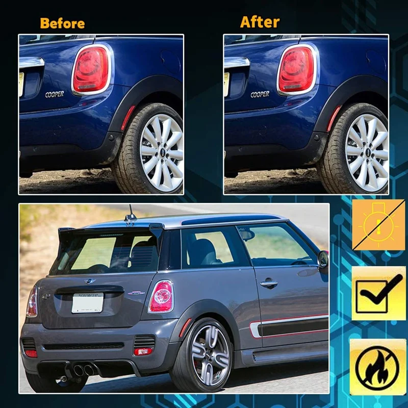 4Pcs Sequential Smoked Lens Amber/Red Led Side Marker Lights for MINI Cooper R55 R56 R57 R58 R59 R60 R61 2007-2015 | Автомобили и