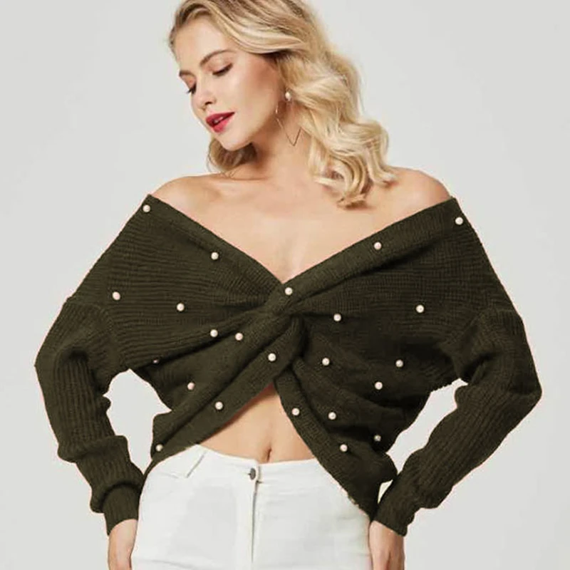Женские свитера 2020 вязаный женский сексуальный пуловер с открытой спиной и