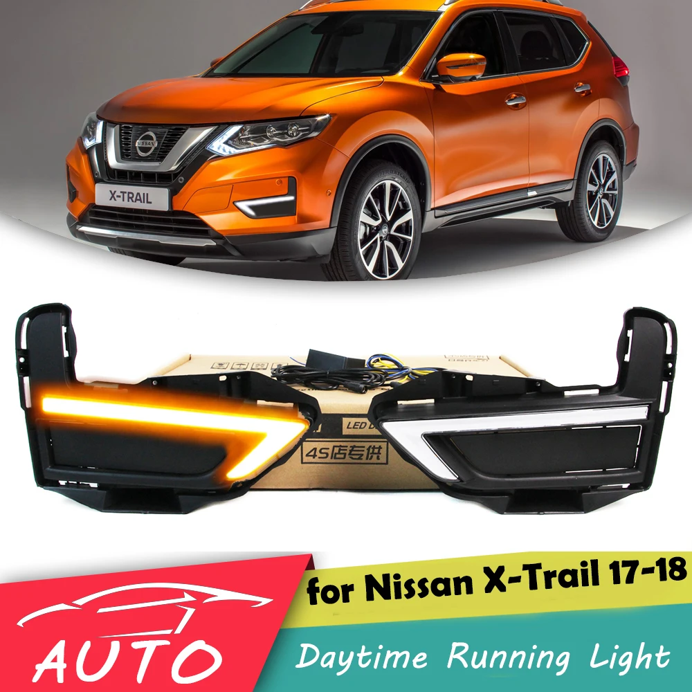 Дневные ходовые огни для Nissan X Trail 2017 2018 светодиодный Автомобильные фары дневного