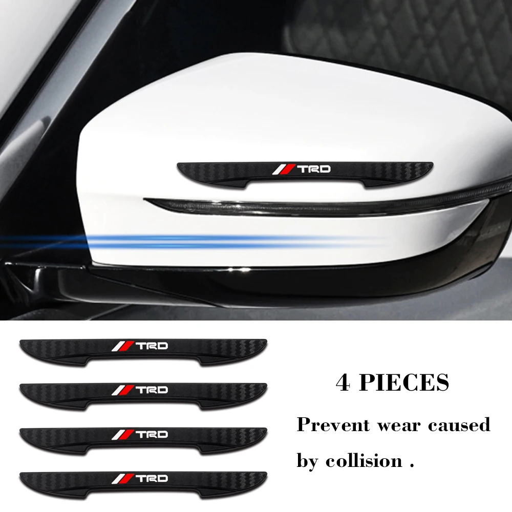 

4PCS Car TRD Logo Door Anti-collision Bumper Strip Sticker Decals For Toyota TRD camry corolla rav4 yaris prius Accessories