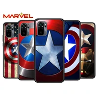 captain america shield marvel for xiaomi redmi note 10 10s 9 9t 9s 9pro max 8t 8pro 8 7 6 5 pro 5a 4x 4 soft black phone case