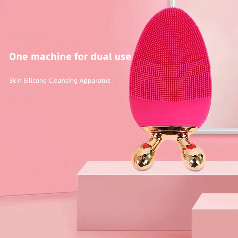 

High Frequency Vibration Mini Electric Facial Massage Cleansing Brushes Ball Roller Rechargeable Silicone Remover Wrinkles Tool