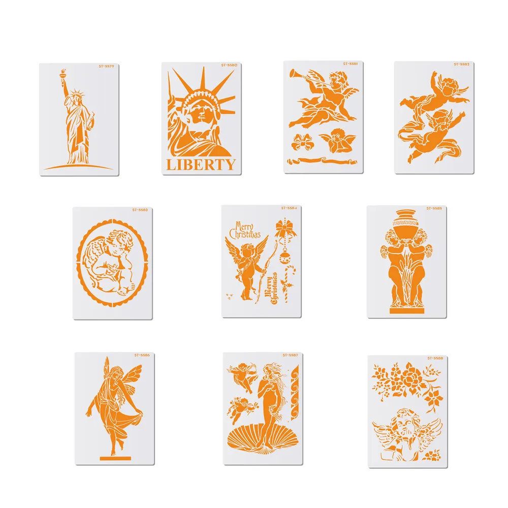 

Пластиковый трафарет с изображением ангела богини, трафареты для выпечки тортов своими руками, трафареты для скрапбукинга, рисования, иску...