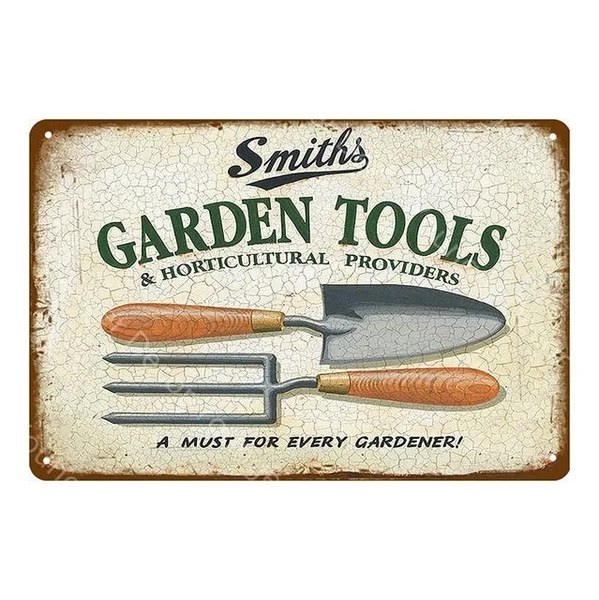 

The Kitchen Herb For The Garden Decor Flowers Tools Vintage Metal Signs Living Dining Gardening Room Wall Poster YI-119