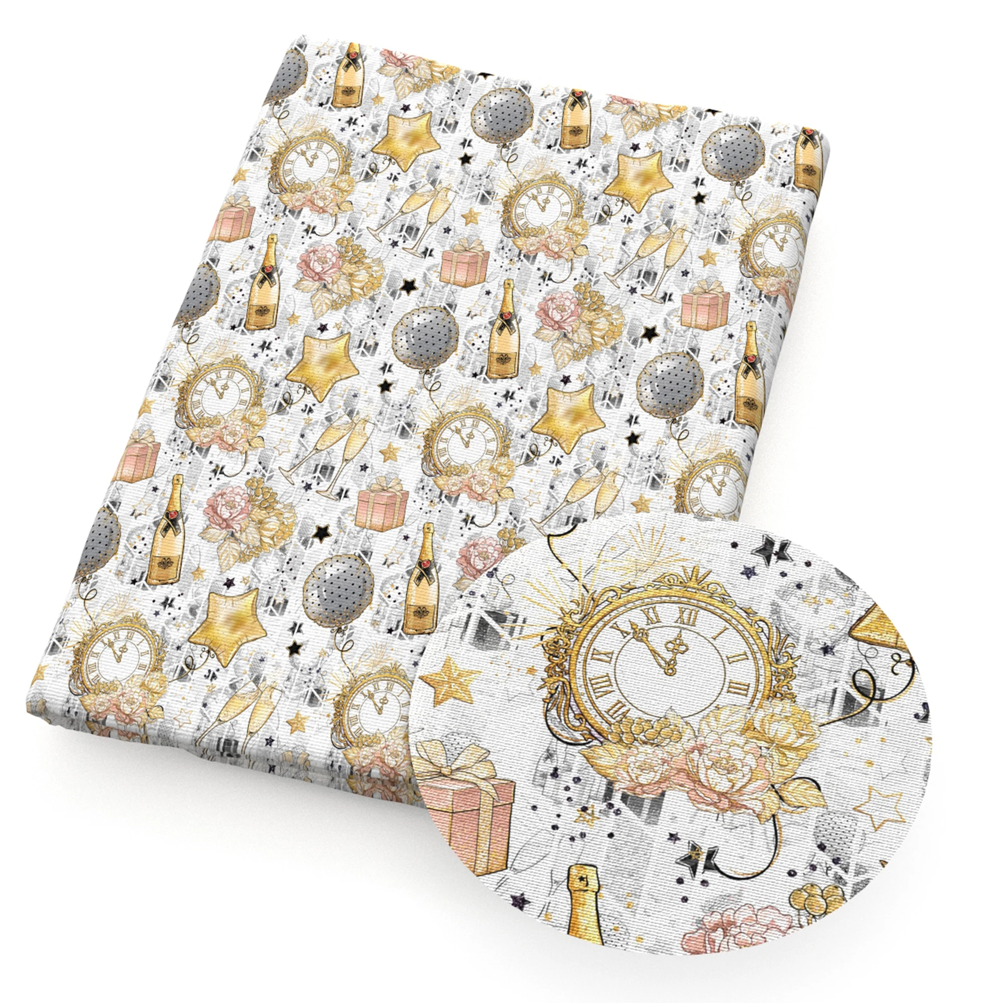 

50*145cm Happy new Year Polyester Cotton Fabric For Sewing Garment Clothes Quilting Patchwork Fabric Tilda Doll,1Yc13694