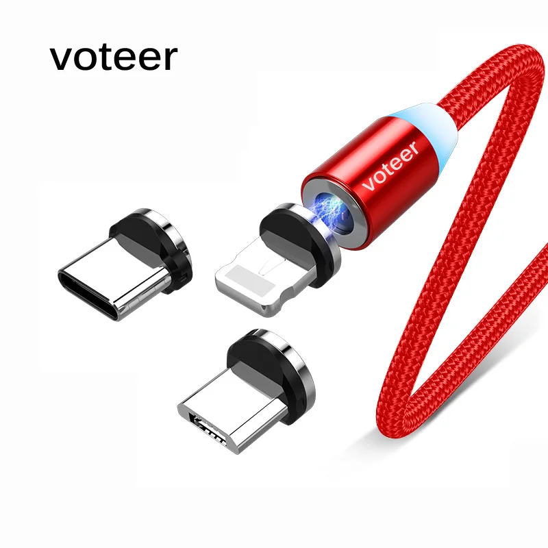 Магнитный кабель Micro USB Voteer для быстрой зарядки iPhone 11 Pro Samsung провод магнитное