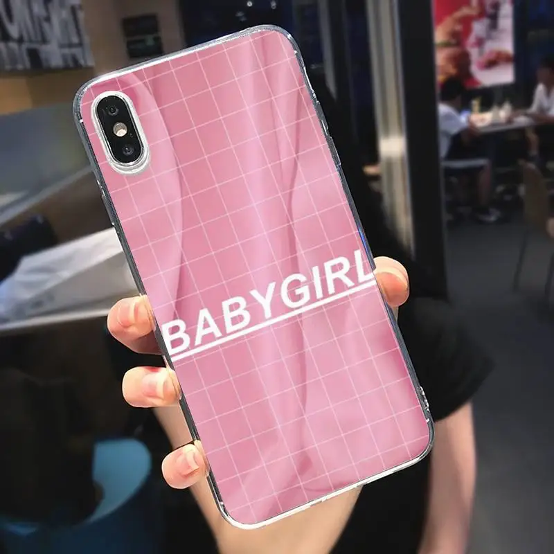 

Letter BABY Babe pattern Phone Case Transparent soft For iphone 5 5s 5c se 6 6s 7 8 11 12 plus mini x xs xr pro max