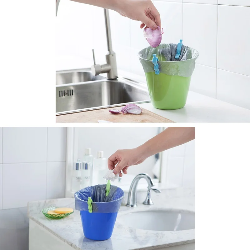 6 шт./компл. практичный Домашний Органайзер зажим для мусорного ящика ведра мешки