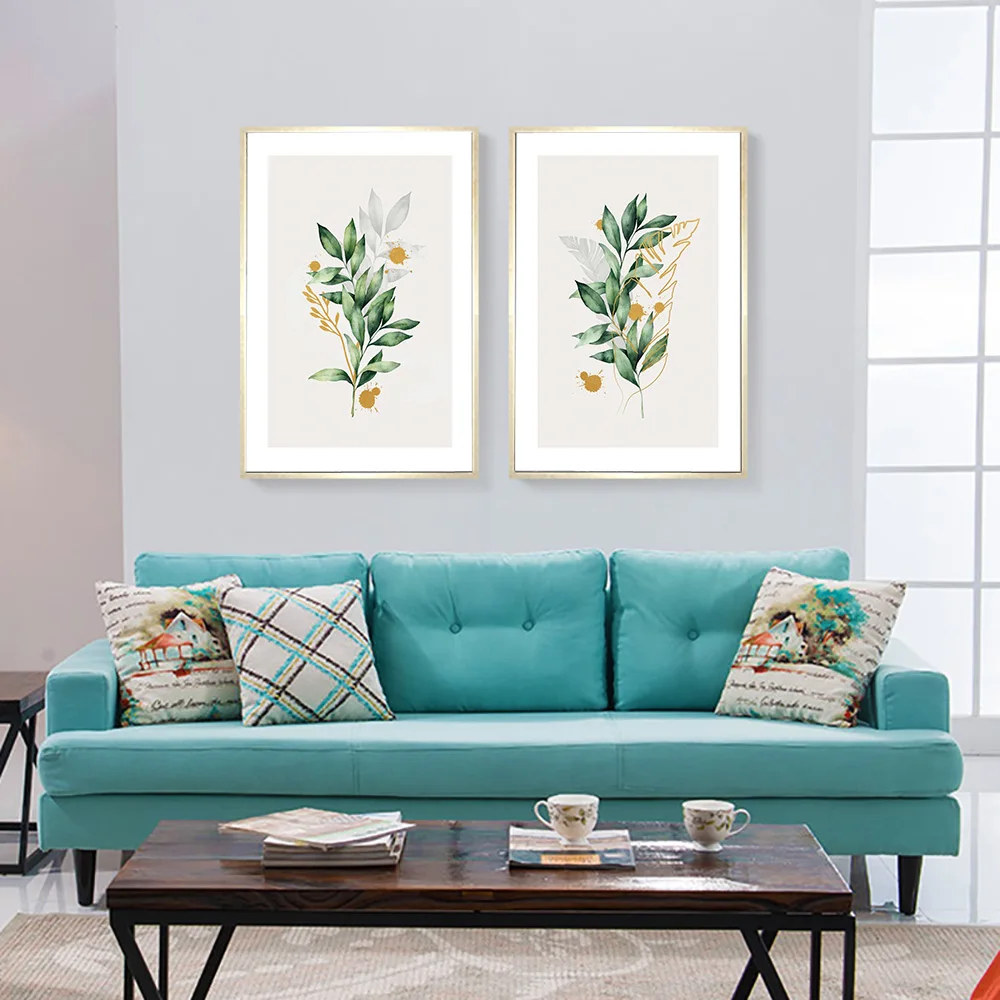 Скандинавская природа растения цветы холст картина в скандинавском стиле два