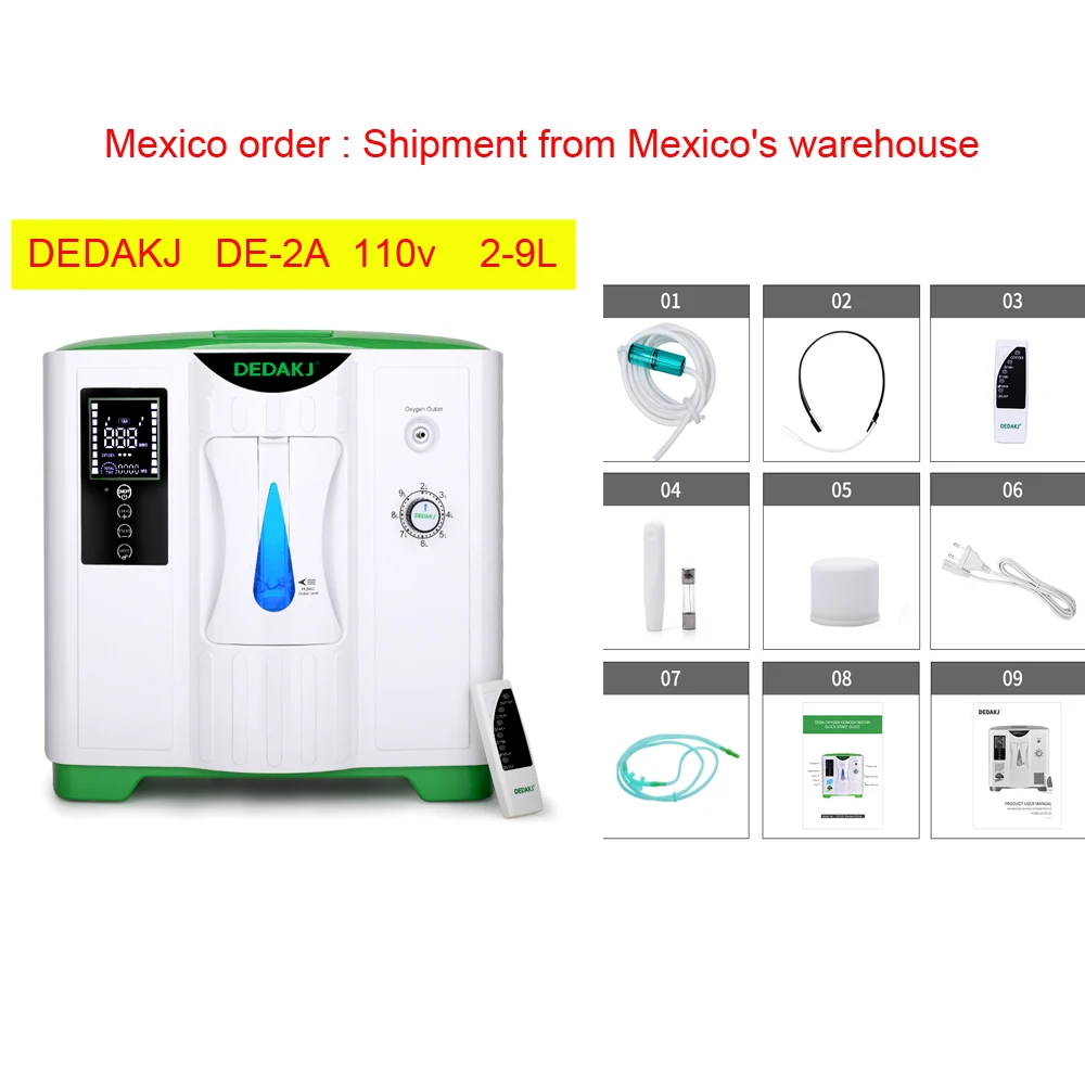 

DE-2A/DDT-2A Oxygen machine household O2 Generator Portable 2L-9L Medical oxygen concentrator generator 110v/220v