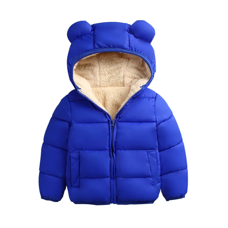 1-3 Years Winter Clothes Kids Baby Boys Girls Snow Suit Coat Warm Cotton 3D Ear Hooded Down Padded Jacket Parkas