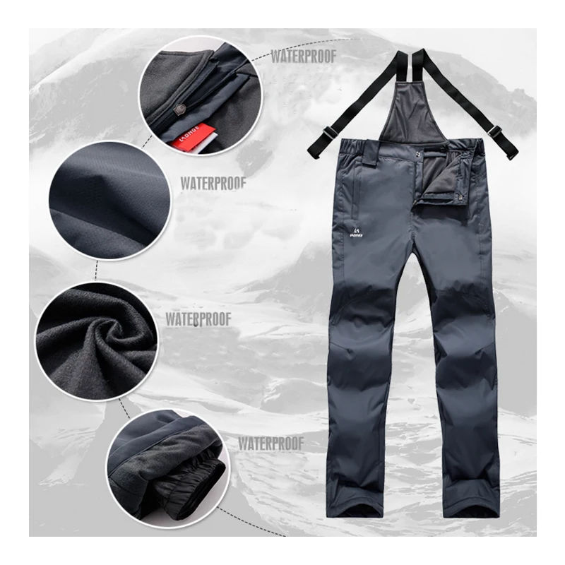 Men Winter Ski Hiking Jacket Suits Outdoor Fishing Camping Trekking Waterproof Windproof Thermal 2 in 1 Jackets +Detachable Pant | Спорт и