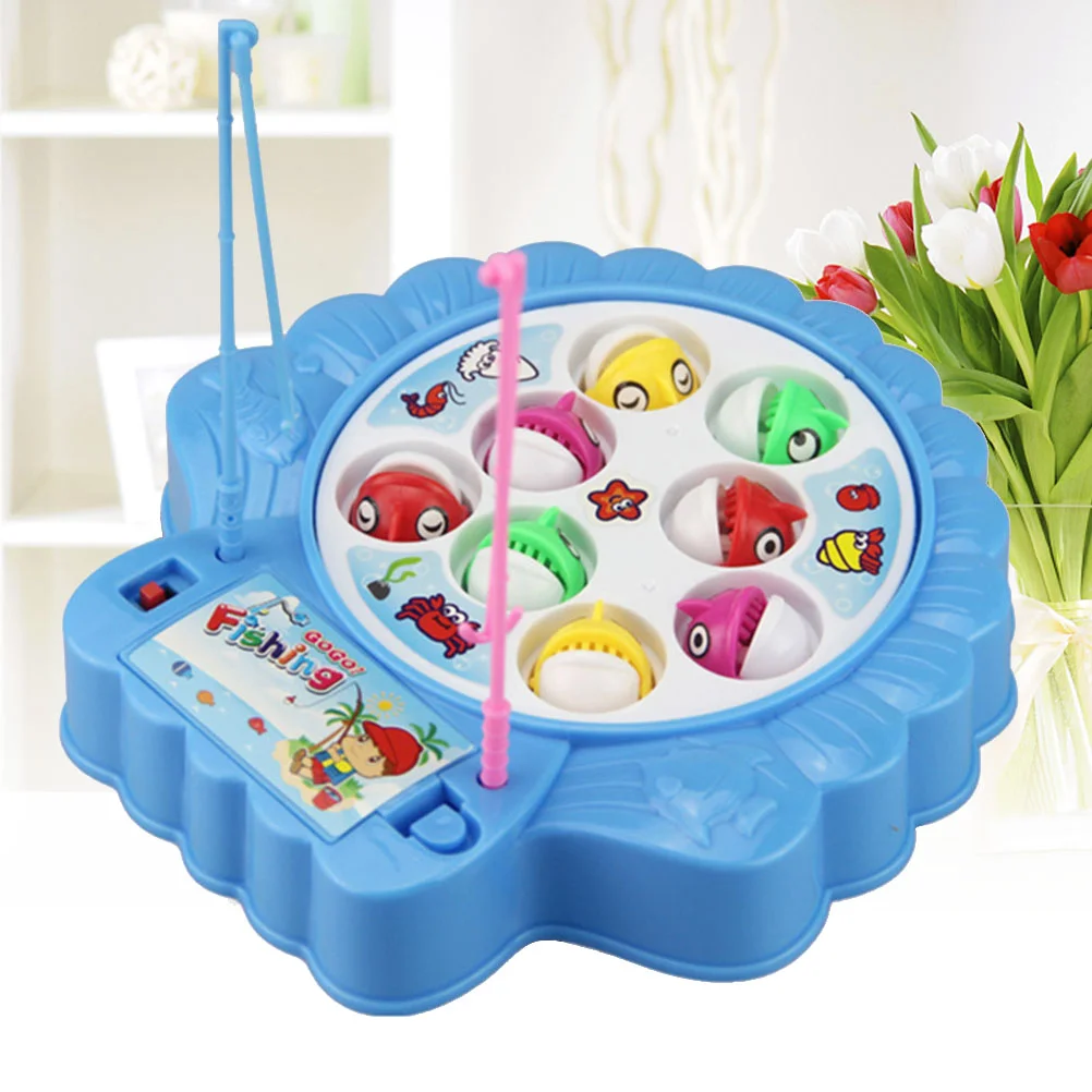 Игровой набор для рыбалки, рыболовная удочка для детей, игра для соревнований, подарок на день рождения (синий без батареи)