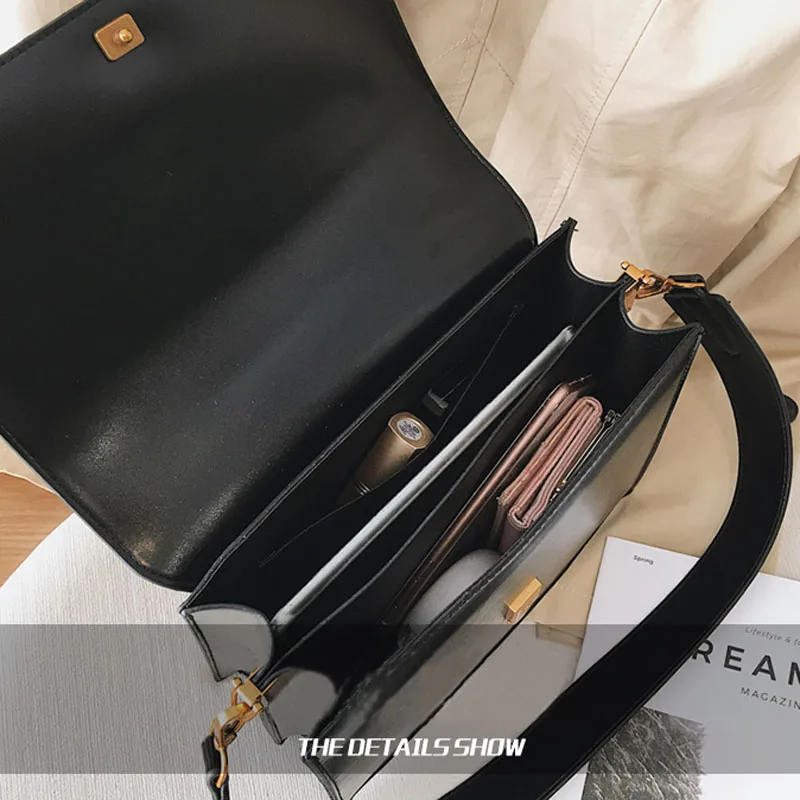 

Elegant Crocodile Pattern Crossbody Bag For Women Solid Pu Leather Luxury Handbag Women Designer Shoulder Wide shoulder strap