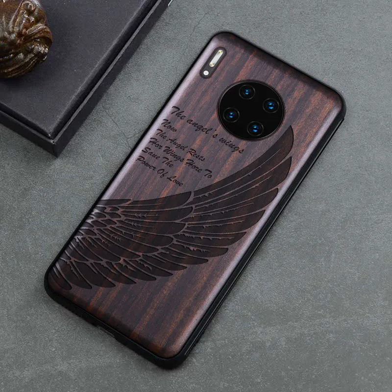 Черный Деревянный матовый 30 Чехол для Huawei Mate Pro роскошный деревянный чехол