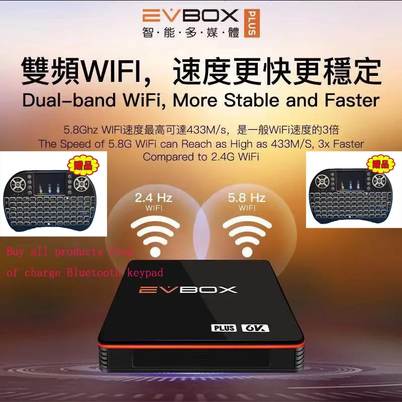 [Подлинный] iptv EVPAD 3/3s/3plus/3max + 4/64G tv box 2019 бесплатное телевидение в