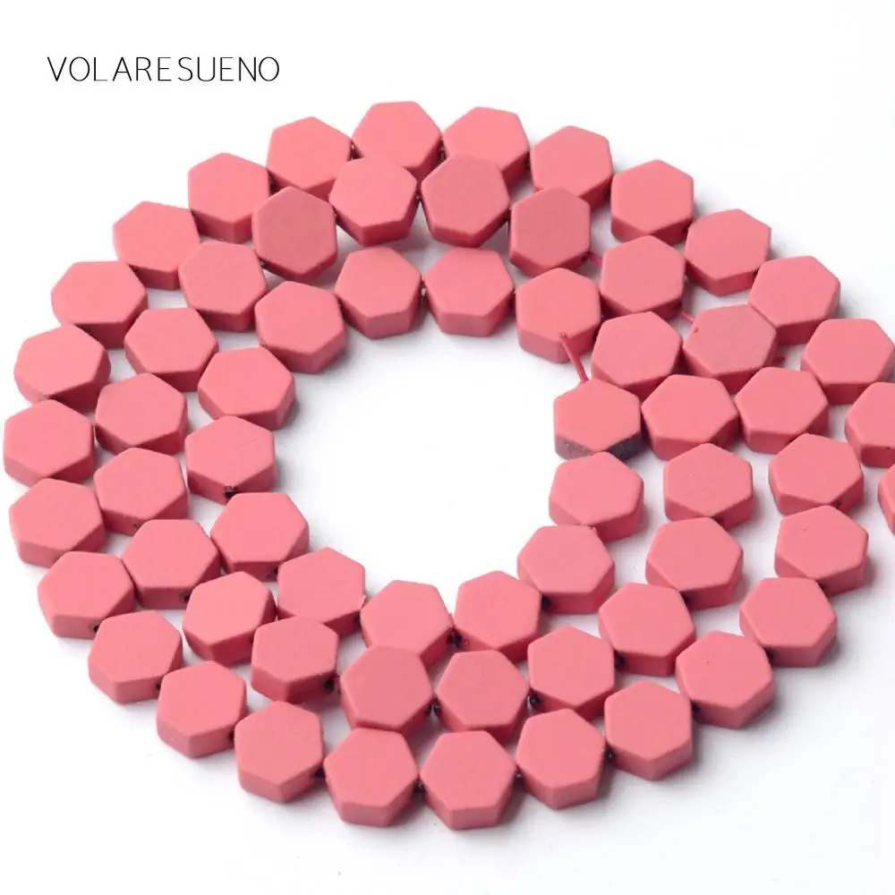 

6 мм розово-красный камень гематит натуральный матовый камень резиновые шестигранные бусины для изготовления ювелирных изделий разделител...