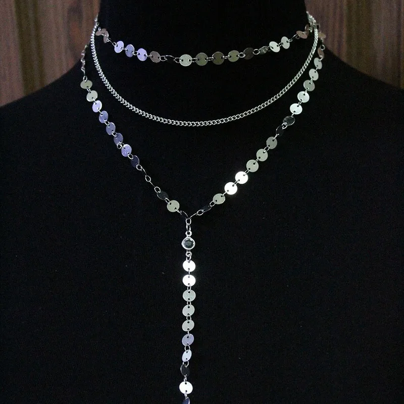 Многослойная цепочка HebeDeer модное ожерелье для девушек женское серебряное в