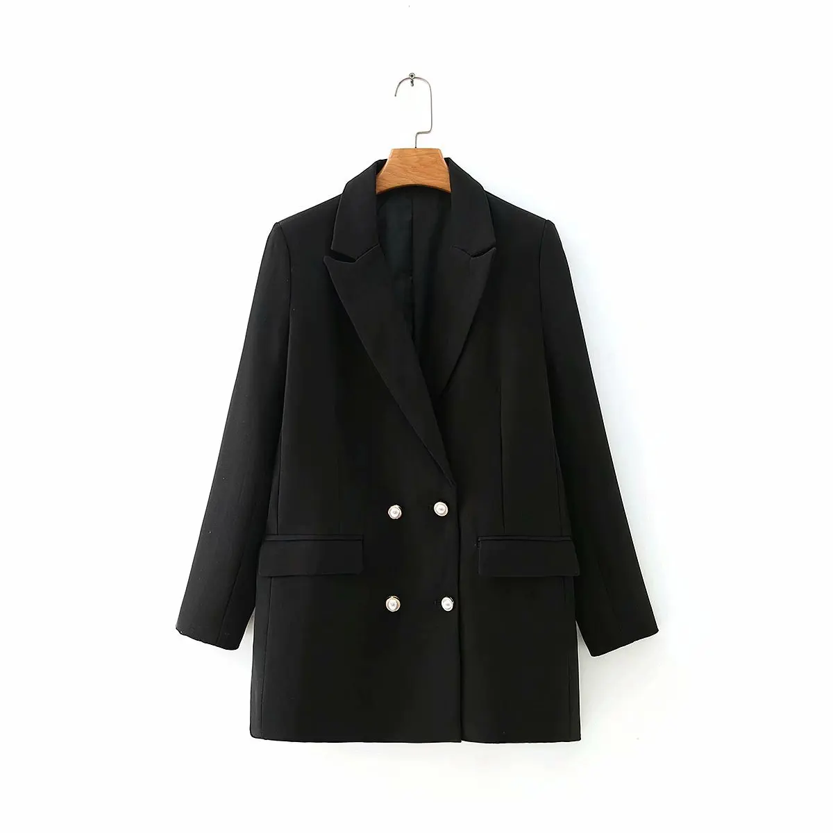 

2020 Summer New Lapel Pearl Buckle zaraing-style za women 2020 sheining vadiming women Suit jacket DT27642-2
