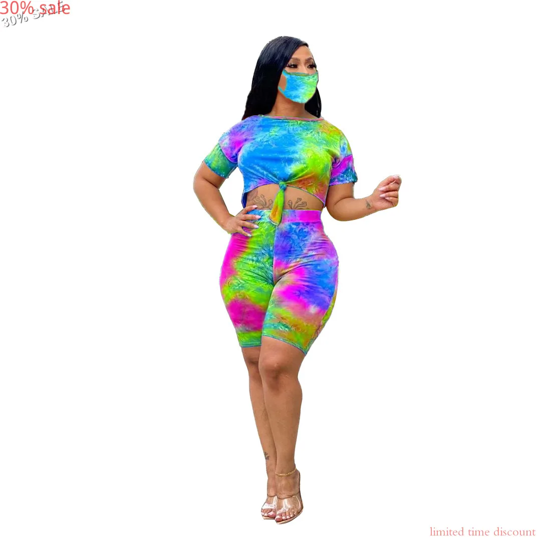 Распродажа комплект из 2 предметов с галстуком краской маской женский короткий