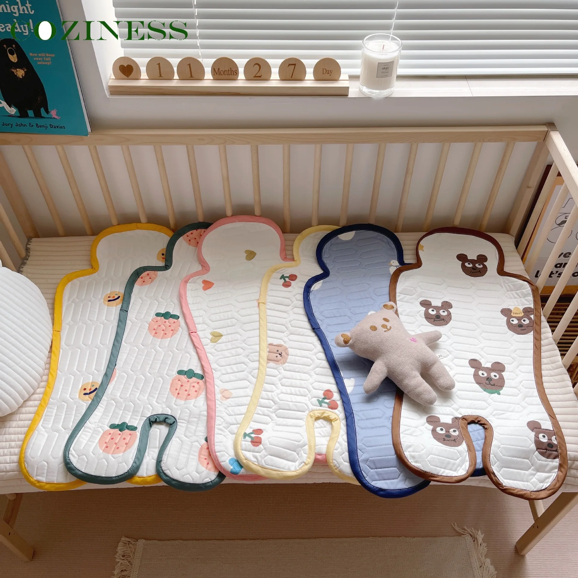 

COZINESS Foldable Anti Skid Pattern Baby Stroller Latex Pad Breathable Japanese Cool Knitted Newborn Cushion Baby Car Seat