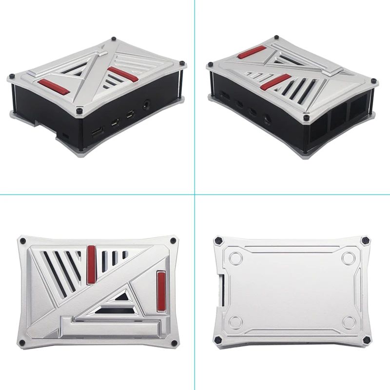 Raspberry Pi 4 ABS Чехол коробка серый серебряный защитный корпус + двойной вентилятор