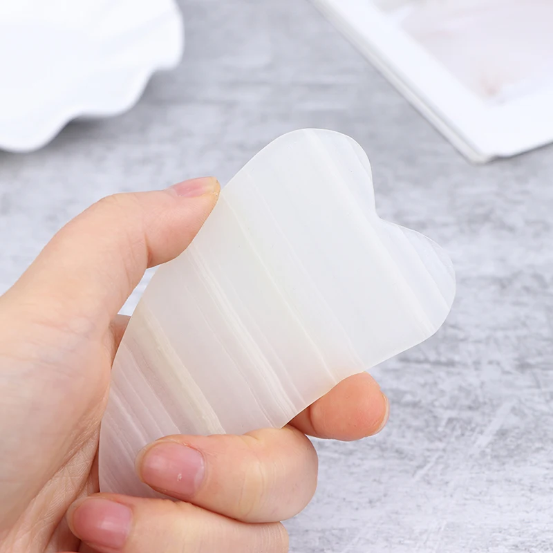 

1pc Natural Jade Guasha Scraper Facial Massager Face Scraping Board Guasha Facial Body Massage Relax Beauty Neck Thin Lift