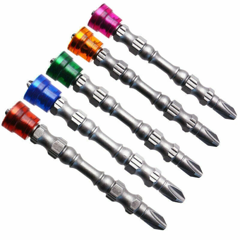 

5Pcs 65mm Magnetic Screwdriver Bit PH2 S2 Alloy Steel Double Headed Cross Drill Bit Anti-Slip Hex Shank Screwdriver Bit Set