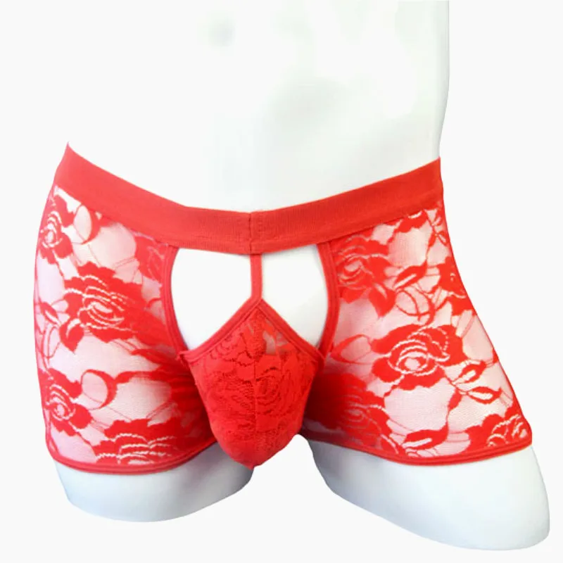 Мужское сексуальное нижнее белье кружевное открытое мужское мужские трусы