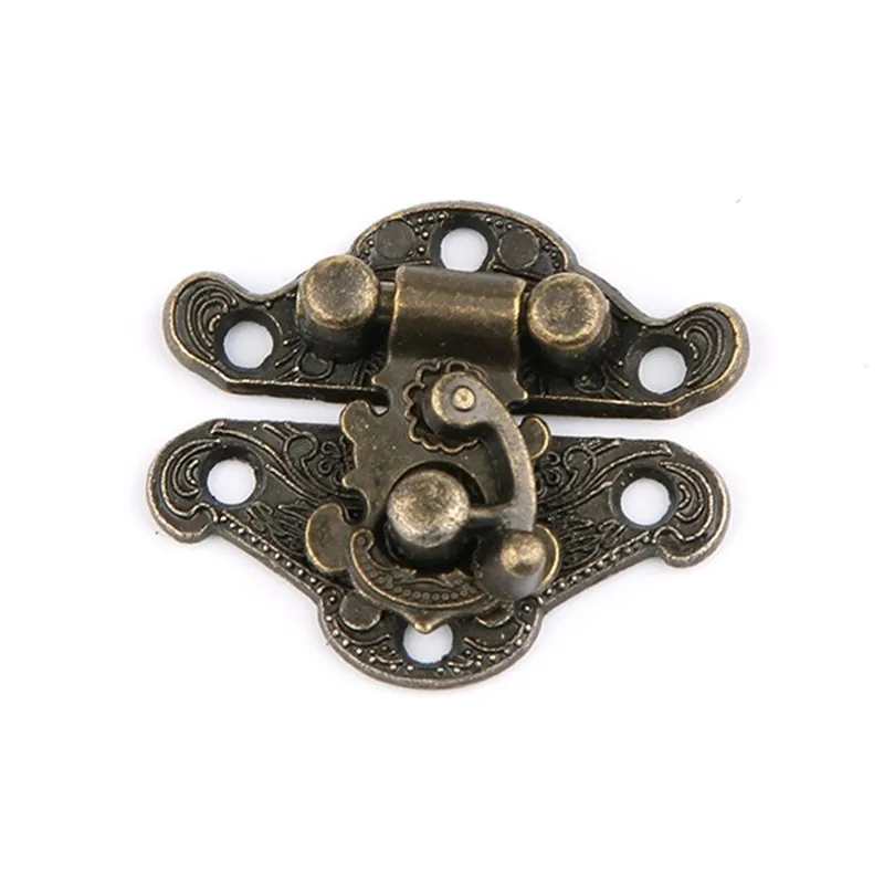 

4pcs Antique Bronze Hasp Latch Jewelry Wooden Box Lock Mini Cabinet Buckle Case Locks Decorative Handle 3 size