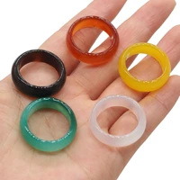 1pc trendy natural stone onyxes ring charm round agates unisex finger rings for women girls jewelry high quality wedding gift