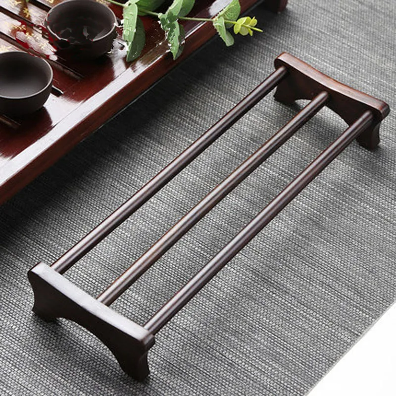 

Ebony Wood Tea Cup Storage Drain Rack, Portable Cup Holder, Kung Fu Puer Tea Set Ceremony Accessories Tools Teaware