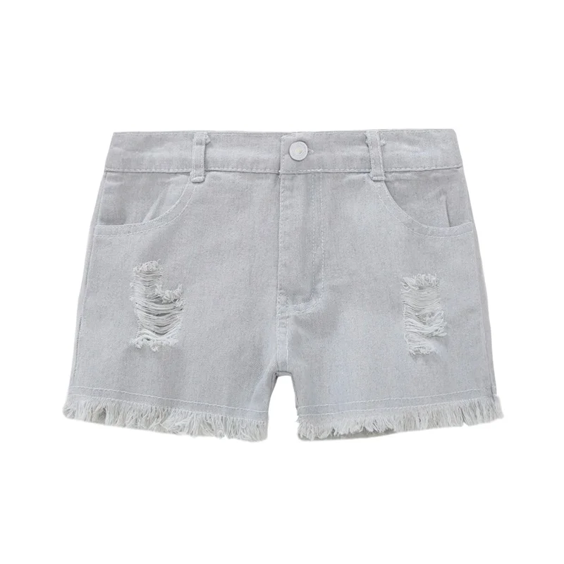 

Summer Newest Newborn Baby Girl Clothes Sleeveless Lace Tops+Hole Cowboy Denim Shorts 2Pcs Set Outfits Cool Summer Clothes 2-7Y