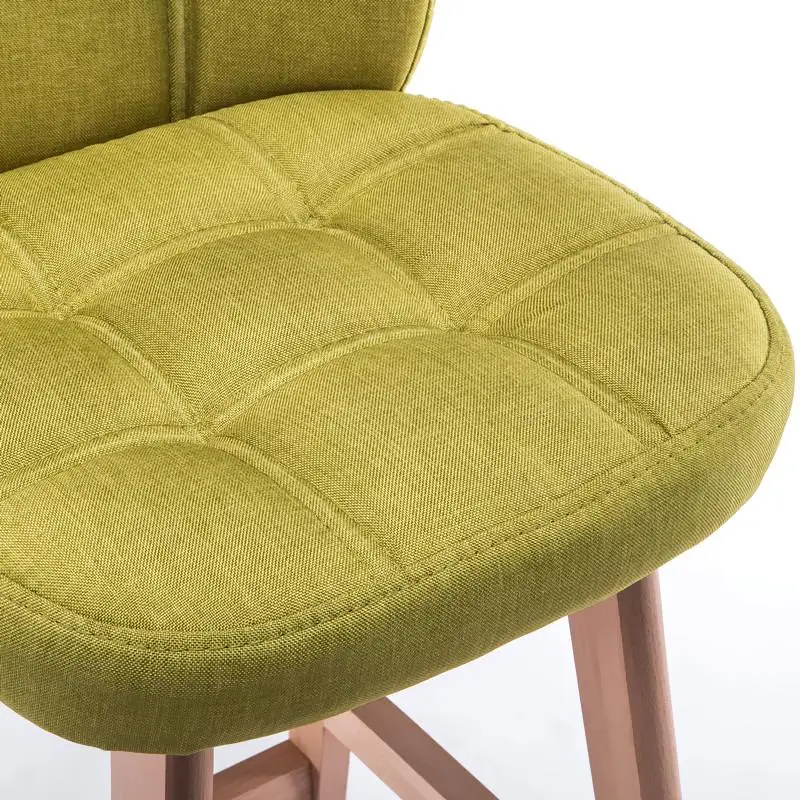 Solid Wooden Backrest Bar Chair Fashion Creative Modern Simple Family Front Desk High Stool |