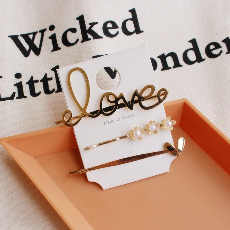 Женские металлические заколки для волос корейские геометрические неправильной