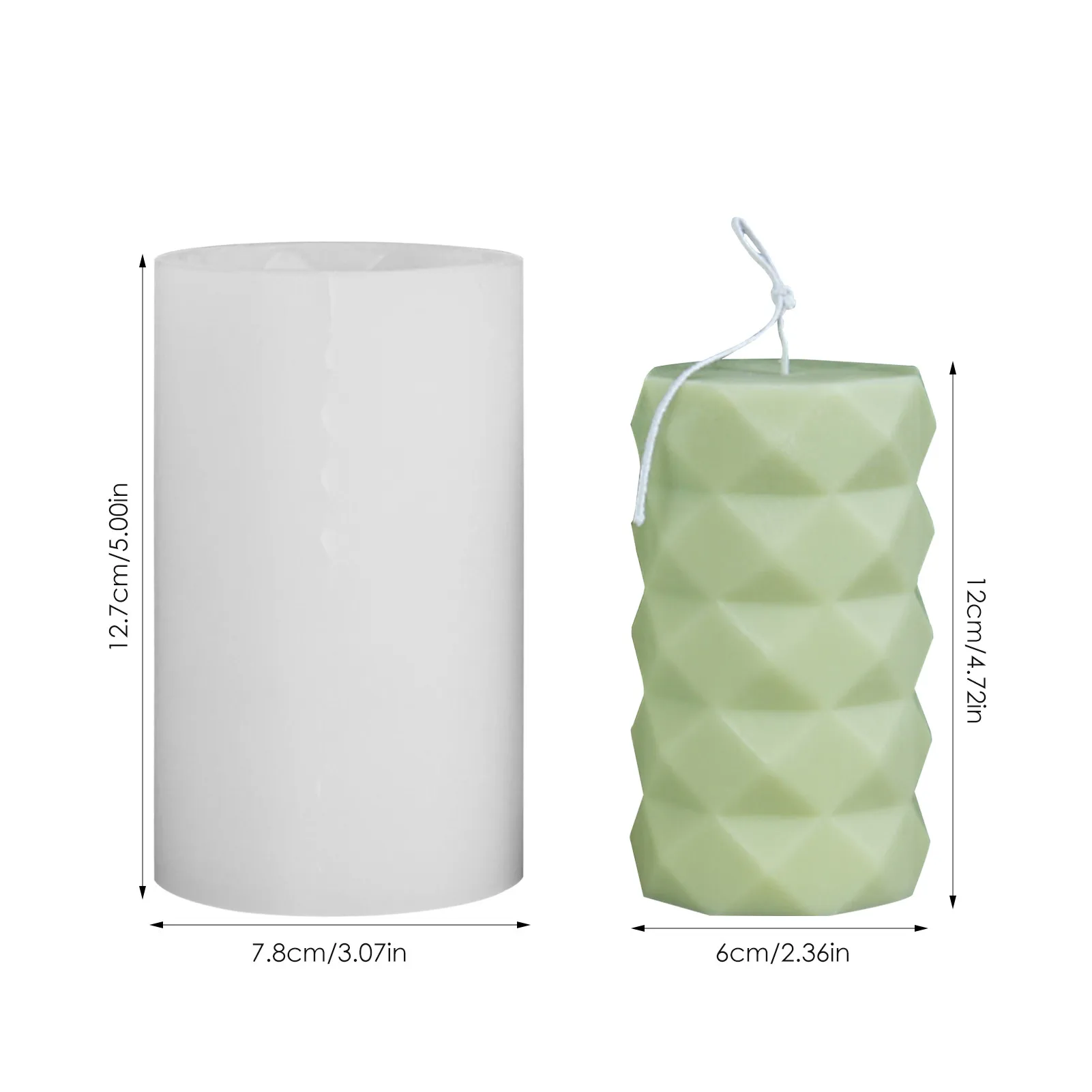 

Silicone Candle Mold Geometric Modern Cylindrical Mould Horizontal Vertical Stripes Candle Mold Simple Style Aromatherapy Mold