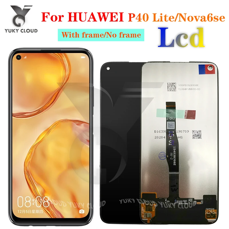 

Оригинальный дисплей 6,4 дюйма для Hua wei P40 lite P40lite JNY-L22 JNY-LX1 с рамкой