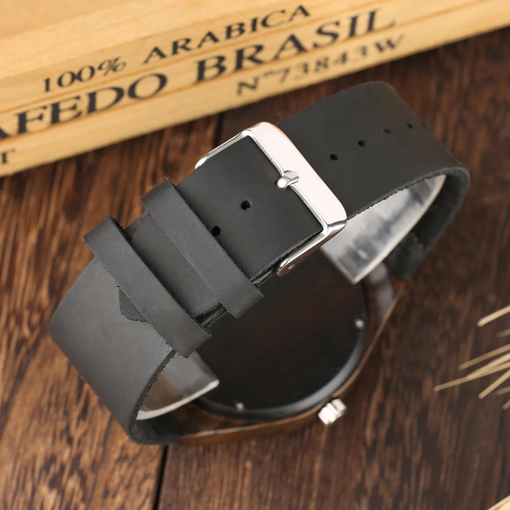 

Simple Watch Wooden Watches Beige Striped Dial Analog Clock Male Leather Wooden Quartz Wristwatch for Men Women Top Luxury reloj