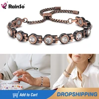 rainso fashion woman copper bracelet with magnet healthy elements lover girls jewerly bracelet viking luxury female link chain