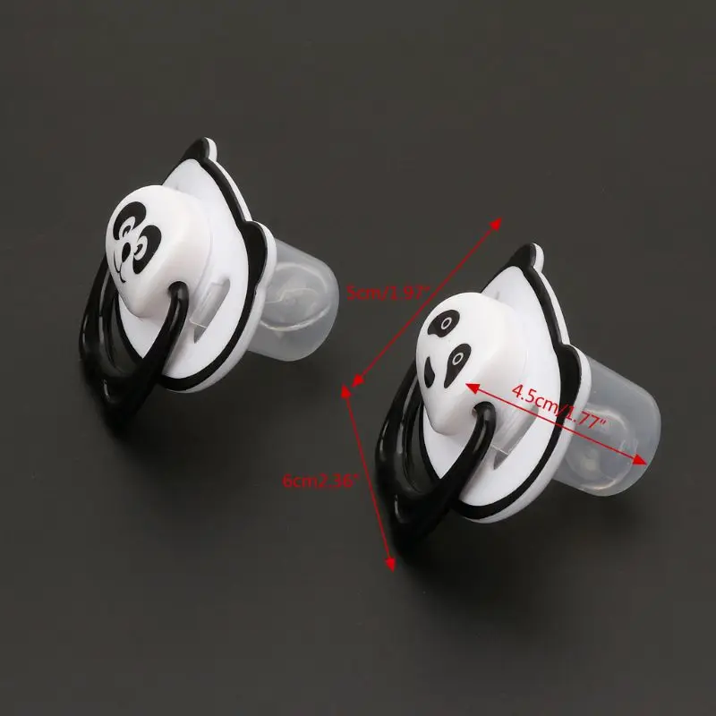 

Cute Panda Nipple Dummy Pacifier Baby Food Grade PP Silicone Soother Toddler Orthodontic Nipples with Ring Teether Baby Pacifier
