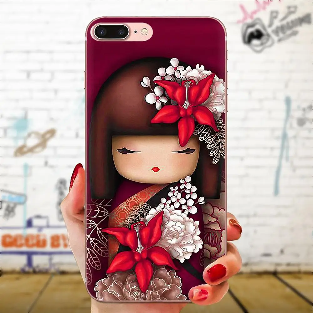Мягкий чехол из ТПУ для Samsung Galaxy A10 A20 A20E A3 A40 A5 A50 A7 J1 J3 J4 J5 J6 J7 2016 2017 2018 японская кукла