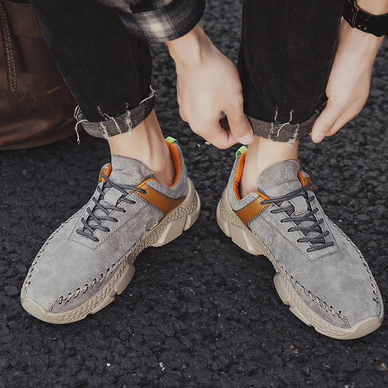 Модная мужская повседневная обувь из натуральной кожи Высококачественная