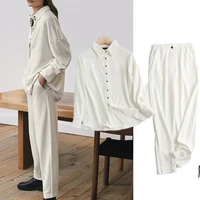 elmsk blouse women fashion vintage casual blusas mujer de moda 2021 shirt and pants women trousers women two pieces sets
