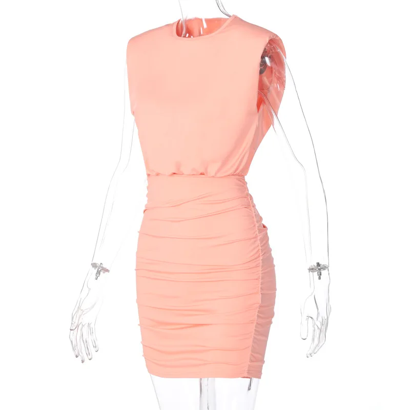 

Amazon hot sale sexy slim slim dress 2020 autumn new sleeveless round neck skirt foreign trade wholesale D093230K