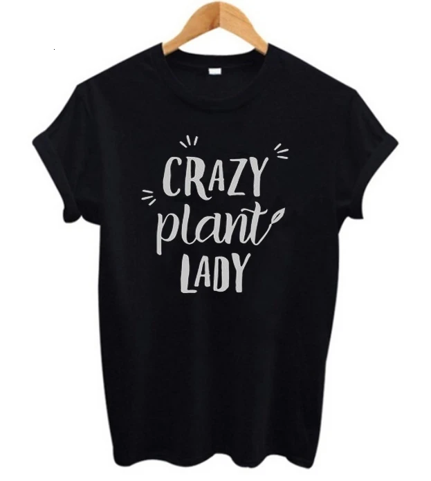 

Crazy завод леди рубашка вегетарианские органические Еда майка с ума завод леди с буквенным принтом, футболки из хлопка, Повседневное забавные Молодежные футболки K665