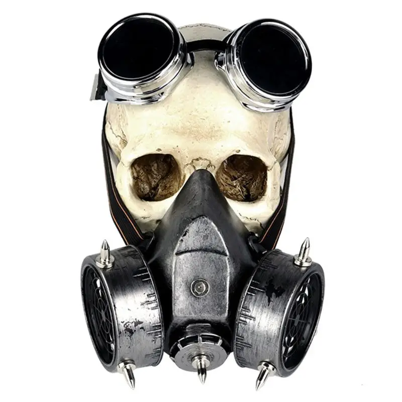 

Halloween Gas Mask Steampunk Gas Mask Spikes Skeleton Dead Mask Masquerade Costume Cosplay Props