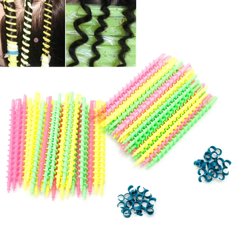 

26Pcs Long Plastic Styling Barber Salon Tool Hairdressing Spiral Hair Perm Rod